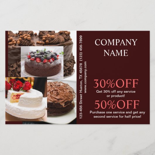 Prospectus 14 Cm X 21,6 Cm pâtisserie mariage dessert (Devant)