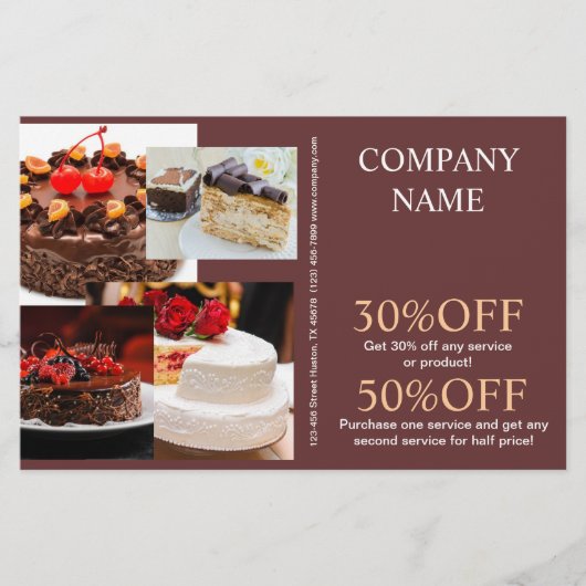 Prospectus 14 Cm X 21,6 Cm pâtisserie mariage dessert (Devant)