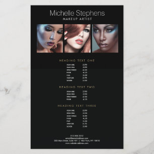 Prospectus 14 Cm X 21,6 Cm Photo moderne Trio maquillage Artistes Black Price