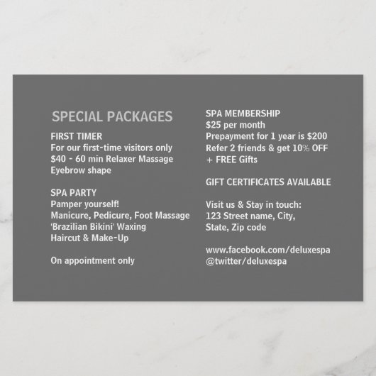 Prospectus 14 Cm X 21,6 Cm Pierres spas (Dos)