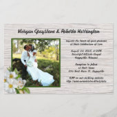 Prospectus 14 Cm X 21,6 Cm Plage Roses mariage bois Invitations Budget Papier (Devant)