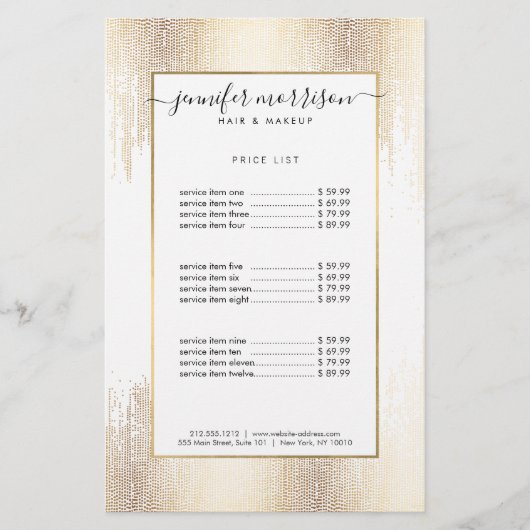 Prospectus 14 Cm X 21,6 Cm Pluie de Confetti Gold Script Glam (Devant)