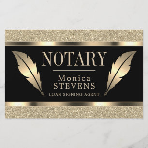 Prospectus 14 Cm X 21,6 Cm Plume à encre dorée luxueuse