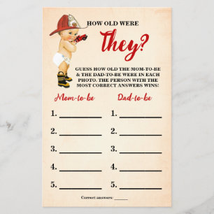 Prospectus 14 Cm X 21,6 Cm Pompier Quel âge avaient-ils Douche Carte de jeu