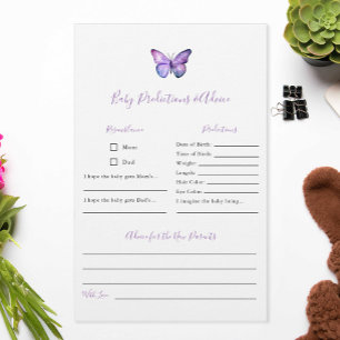 Prospectus 14 Cm X 21,6 Cm Prédictions et conseils Baby shower papillon Jeu