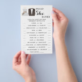 Prospectus 14 Cm X 21,6 Cm Préférerait-elle Fête des mariées Game Card (Poignée)