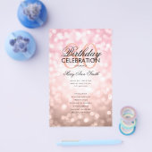 Prospectus 14 Cm X 21,6 Cm Programme 80e anniversaire Lumières Rose Gold Menu (Simple)