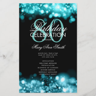Prospectus 14 Cm X 21,6 Cm Programme de 80e anniversaire Glam Lights Menu Tur