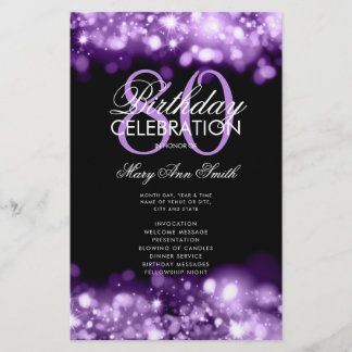 Prospectus 14 Cm X 21,6 Cm Programme de 80e anniversaire Glam Lights Purple M