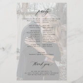 Prospectus 14 Cm X 21,6 Cm Programme de mariage budgétaire blanc noir élégant (Dos)