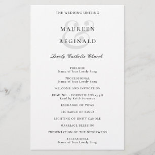 Prospectus 14 Cm X 21,6 Cm Programme de mariage traditionnel élégant
