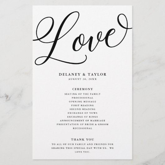 Prospectus 14 Cm X 21,6 Cm Programme de papier noir personnalisé Flourissant (Devant)