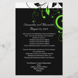 Prospectus 14 Cm X 21,6 Cm Programme tourbillon noir/blanc/vert citron gras