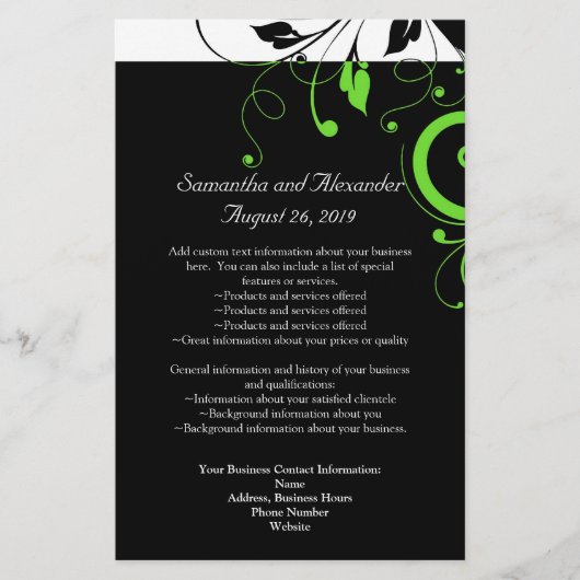 Prospectus 14 Cm X 21,6 Cm Programme tourbillon noir/blanc/vert citron gras (Devant)