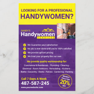 Prospectus 14 Cm X 21,6 Cm Purple Handy Business Flyer - Home Business