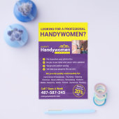 Prospectus 14 Cm X 21,6 Cm Purple Handy Business Flyer - Home Business (Simple)