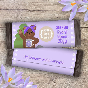 Prospectus 14 Cm X 21,6 Cm Purple Personnalisé, Teddy Bear Barre de bonbons W