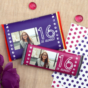 Prospectus 14 Cm X 21,6 Cm Purple Sweet 16 Anniversaire Personnalisé Barre À 