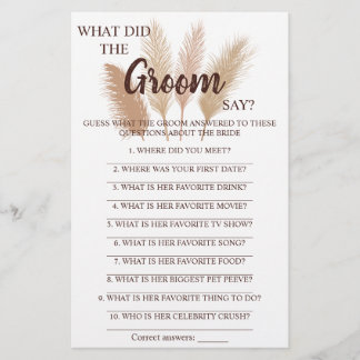 Prospectus 14 Cm X 21,6 Cm Qu'a dit le Groom ? | Carte de jeu Fête des mariée