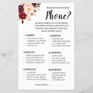 Prospectus 14 Cm X 21,6 Cm Que sur votre téléphone Marsala Douche Game Card F