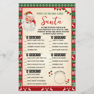 Prospectus 14 Cm X 21,6 Cm Qui est le plus comme le Père Noël Jeu Chemise Ugl