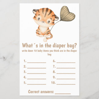 Prospectus 14 Cm X 21,6 Cm Qu'y a-t-il dans le Baby shower de sac de couches