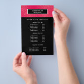 Prospectus 14 Cm X 21,6 Cm Raspberry Glitter Tarifs et Prestations du Salon (Poignée)