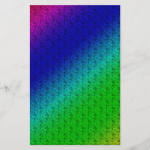 Prospectus 14 Cm X 21,6 Cm Rayures diagonales et fleurs colorées