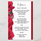 Prospectus 14 Cm X 21,6 Cm Red Roses Budget Mariage Menu Modèle Papier (Devant)