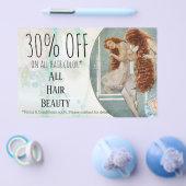 Prospectus 14 Cm X 21,6 Cm Remise offre coiffeuse salon de coiffure (Simple)