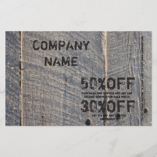 Prospectus 14 Cm X 21,6 Cm renovation bois grunge Menuiserie Construction (Devant)