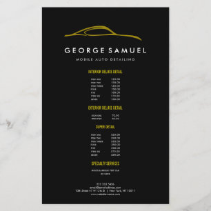 Prospectus 14 Cm X 21,6 Cm Réparation de voitures sur mesure et Detailing aut