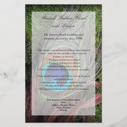 Prospectus 14 Cm X 21,6 Cm Rich Peacock Feed avec mousse verte (Devant)