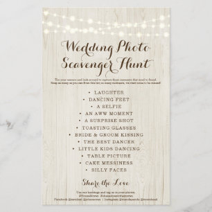 Prospectus 14 Cm X 21,6 Cm Rustique Mariage Photo Scavenger Chasse I Spy Jeu