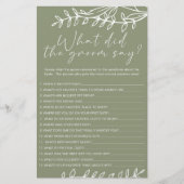 Prospectus 14 Cm X 21,6 Cm Sage Green Flowers Jeu La Salle dirait (Devant)