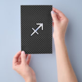 Prospectus 14 Cm X 21,6 Cm Sagittarius Zodiac Sign Black Carbon Fiber Print (Poignée)