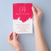 Prospectus 14 Cm X 21,6 Cm Salon de beauté rose (Poignée)