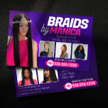 Prospectus 14 Cm X 21,6 Cm Salon de Braiing Moderne Prolongations de cheveux<br><div class="desc">Faites la promotion de vos services de tressage et de perruque avec ce modèle de flyer élégant et professionnel! Montrez votre expertise en tresses de boîtes, tresses sans nouilles, fabrication de perruques, et plus sur le devant. Le dos est doté d'un design audacieux et d'un grand espace pour vos coordonnées...</div>