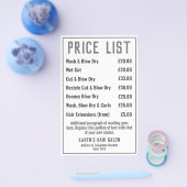 Prospectus 14 Cm X 21,6 Cm Salon de coiffure - brochure Prix (Simple)