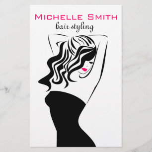 Prospectus 14 Cm X 21,6 Cm Salon de coiffure tendance moderne féminin noir et