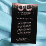 Prospectus 14 Cm X 21,6 Cm Salon de maquillage Rose de déshydratation en or<br><div class="desc">Lashes Artiste maquillage Rose Gold Dripping Beauty Salon Brochures.</div>