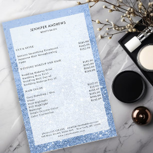Prospectus 14 Cm X 21,6 Cm Salon de Parties scintillant bleu moderne Liste de