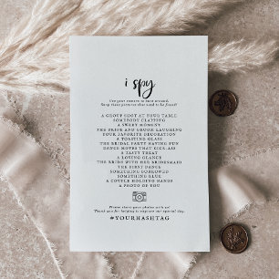 Prospectus 14 Cm X 21,6 Cm Script rustique I Spy Mariage Photo Scavenger
