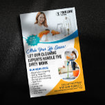Prospectus 14 Cm X 21,6 Cm Service de ménage de ménage de bureau de ménage<br><div class="desc">Faites la promotion de votre entreprise de nettoyage de maison et attirez plus de clients avec ce modèle de prospectus attrayant. Avec un design propre et un espace suffisant pour votre logo, les services, les coordonnées et une offre de réduction spéciale. Idéal pour les services publicitaires de nettoyage d'entrée et...</div>