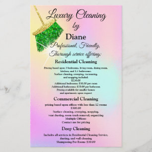 Prospectus 14 Cm X 21,6 Cm Service de nettoyage Bureau de la maison de mainti