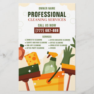 Prospectus 14 Cm X 21,6 Cm Service de nettoyage professionnel Publicité comme