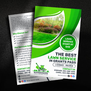 Prospectus 14 Cm X 21,6 Cm Service de paysagisme et de mulchage de gazon Gree