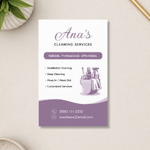 Prospectus 14 Cm X 21,6 Cm Services de nettoyage de maison Mauve Promotionnel