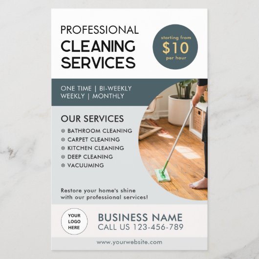 Prospectus 14 Cm X 21,6 Cm Services de nettoyage professionnels (Devant)