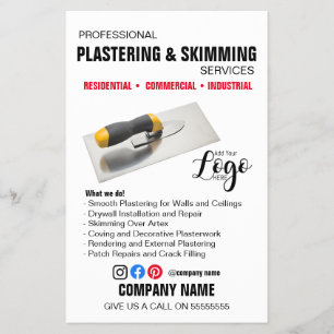 Prospectus 14 Cm X 21,6 Cm Services de plâtrage et de lissage professionnels